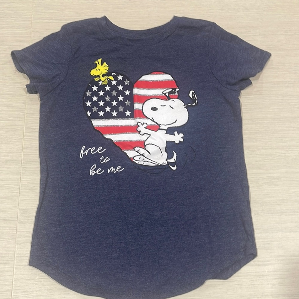 Girls Snoopy American Flag Tee size 6X